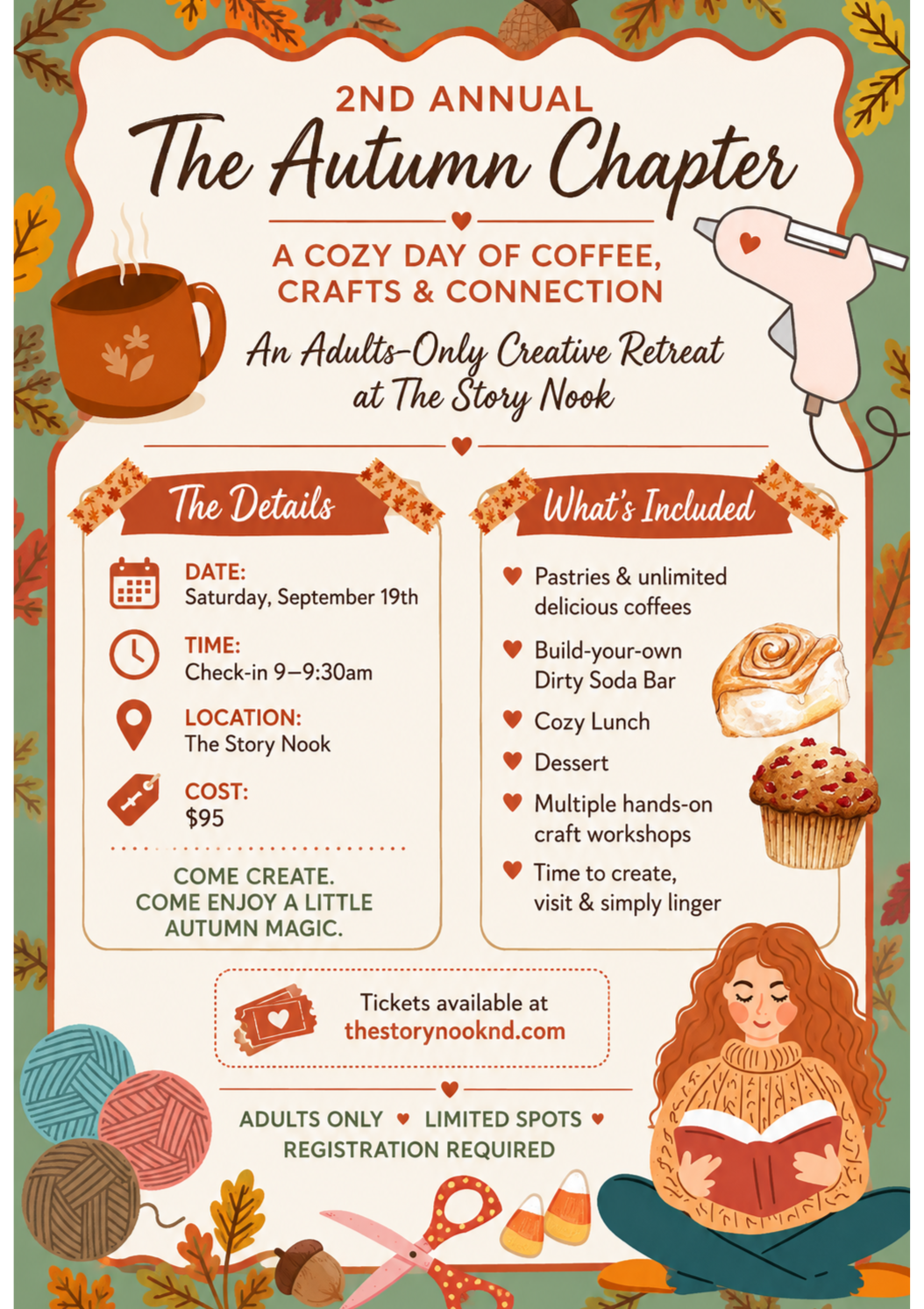 🍂🧶The Autumn Chapter - Adult Only Creative Retreat 🧶🍂